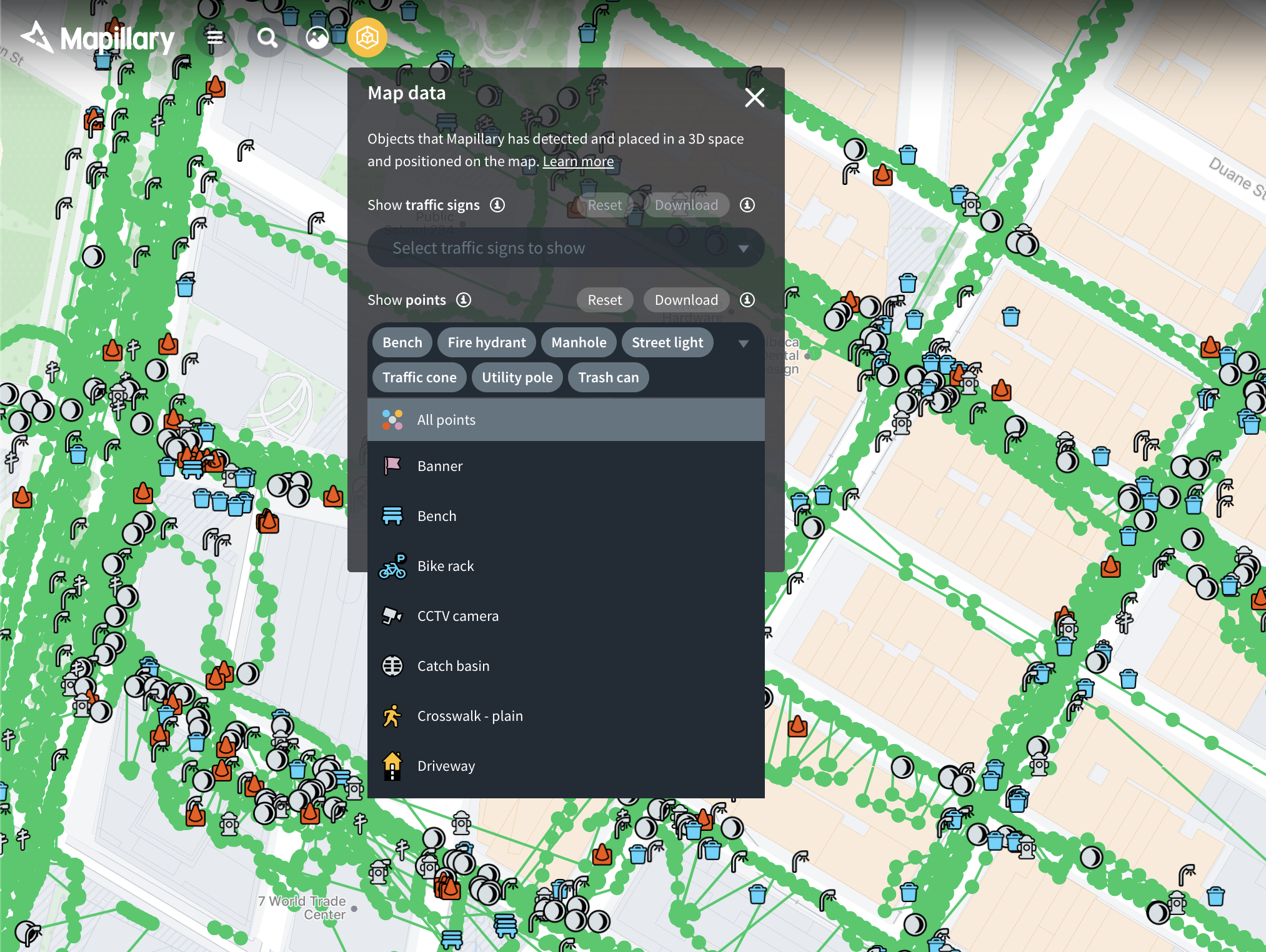 Exploring point features – Mapillary